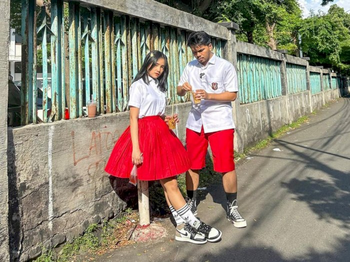Potret Gemas Fuji dan Thariq Pakai Seragam Anak SD, Netizen: Spill Uang Sakunya!