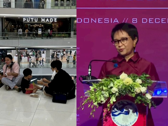 Terciduk! Menlu Retno Ngemper di Mall Sambil Momong Cucu, Potretnya Bikin Netizen Heran