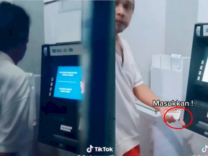 Ampun Deh! Pria Ini Mau Ambil Uang di ATM tapi Gak Masukin Kartu, Bikin Orang Lain Emosi