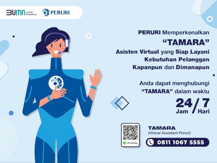 Peruri Kenalkan Tamara, Asisten Virtual yang Siap Layani Kebutuhan Pelanggan Kapanpun