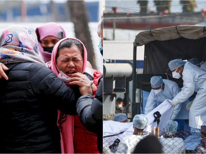FOTO: Momen Evakuasi Pesawat Yeti Airlines di Nepal hingga Isak Tangis Keluarga Korban
