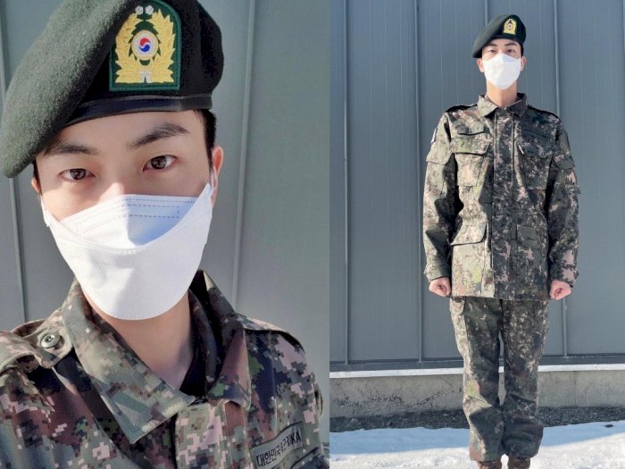 Video Jin BTS Upacara Selesai Pelatihan Dasar Militer Viral, ARMY: Jalannya Seperti Model