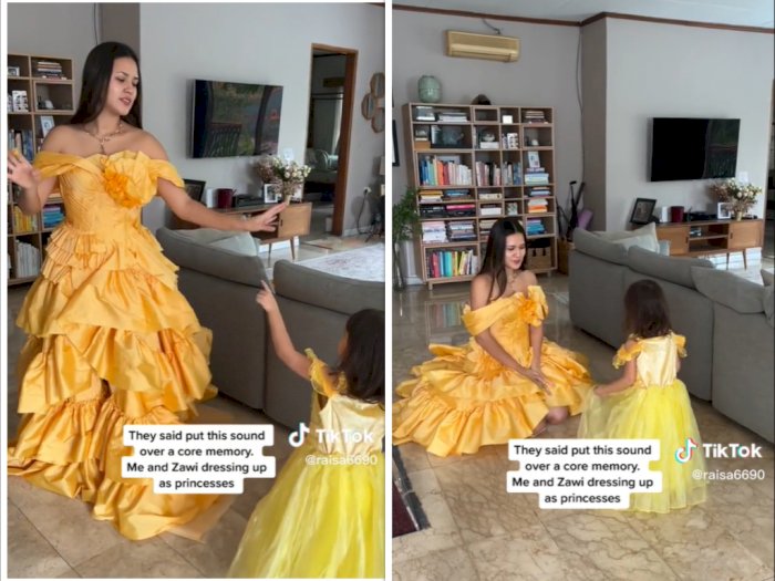 Cantiknya Raisa Cosplay Jadi Princess Belle Pakai Gaun Kuning Kembaran Zalina