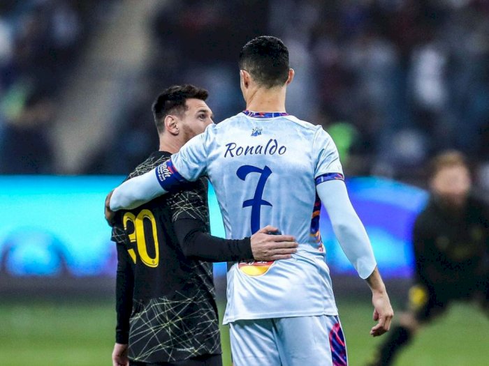 Cristiano Ronaldo dan Lionel Messi Berangkulan, 2 GOAT Saling Respect!