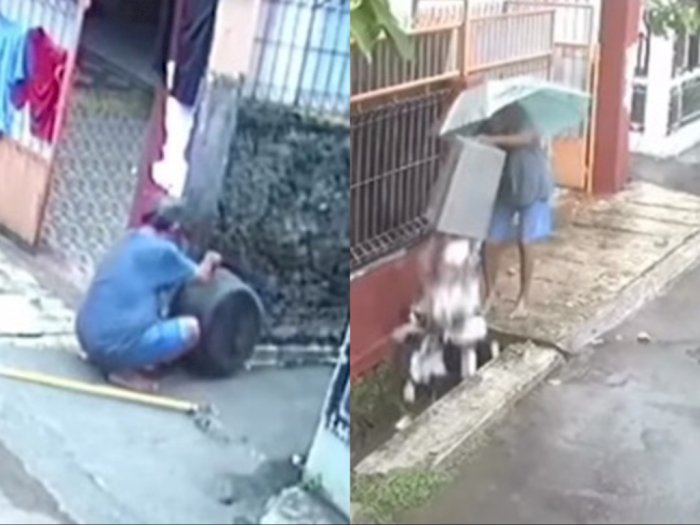 Viral Pria Buang Sampah di Got Depan Rumah, Netizen: Kalau Banjir Nyalahin Pemerintah