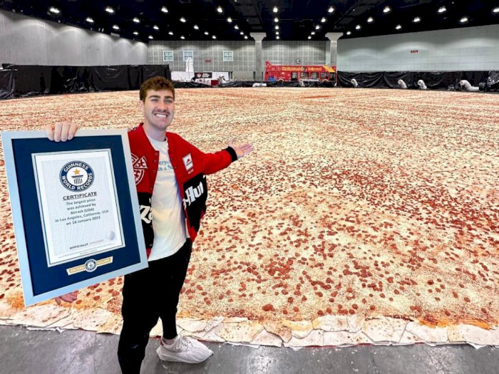 Pecah Rekor Baru! Ada Pizza Terbesar di Dunia, Hasilkan 68.000 Slice