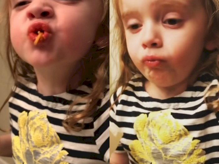 Viral Gadis Kecil Akting Pura-pura Suka Masakan Ibunya, Bikin Ngakak Plus Gemas