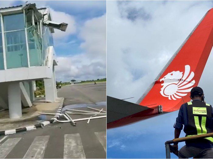 Viral Puing dan Pecahan Kaca Garbarata Berserakan Usai Ditabrak Sayap Pesawat Lion Air