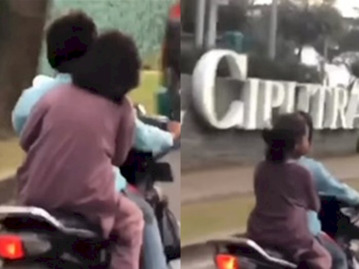 Viral Dua Bocil Bermesraan Sambil Naik Motor di Jalan Raya, Netizen: Orang Tuanya Kemana?