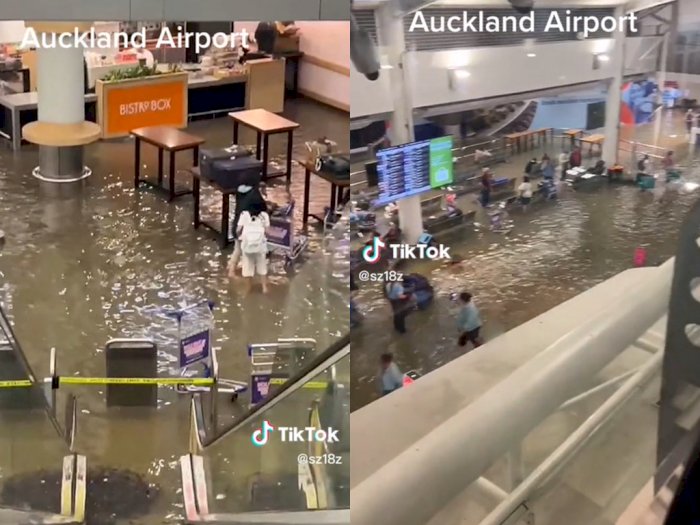 Potret Bandara Auckland Selandia Baru Kebanjiran, Netizen: Bandara Apa Pelabuhan?
