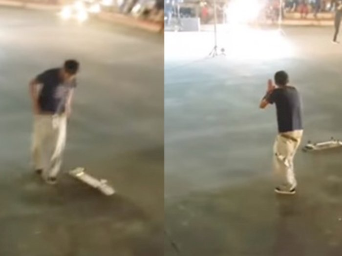 Celana Remaja Pria Ini Melorot Usai Gagal Main Skateboard, Netizen: Double Kill!