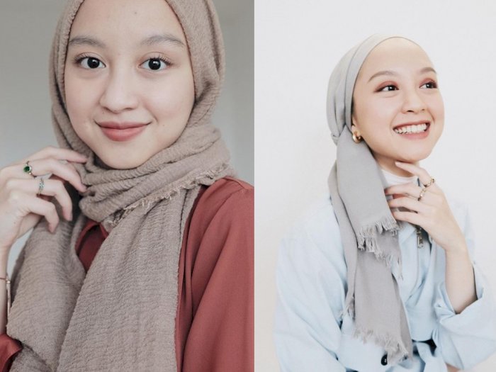 Style Hijab ala Gita Savitri yang Bahas Childfree & Anti Aging, Ada Pashmina hingga Turban