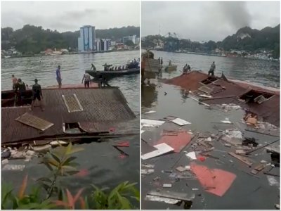 Gempa M 5,4 Guncang Jayapura, Bangunan Cafe Roboh dan Hanyut ke Laut, 4 Orang Tewas