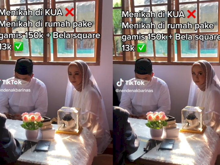 Viral Pasangan Menikah di Rumah, Pengantin Wanita Cuma Pakai Kerudung Rp13 Ribuan