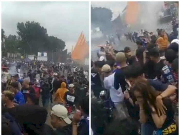 Terjadi Lagi, Polisi Tembakkan Gas Air Mata untuk Bubarkan Kerumunan Suporter di Liga 1!