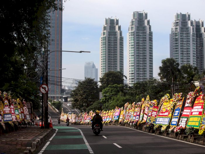 Karangan Bunga Berjejer di Jalan HOS Cokroaminoto, Ada dari Presiden Jokowi, Ini Alasannya