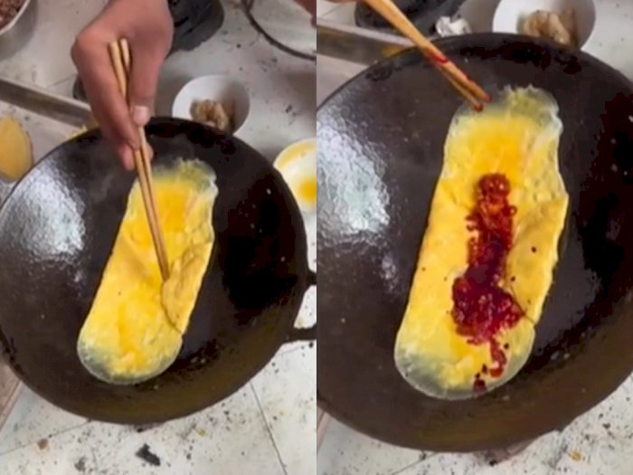 Pria Ini Masak Telur Dadar Dibentuk Mirip Pembalut Haid, Netizen Kesal: Ogah Makannya!