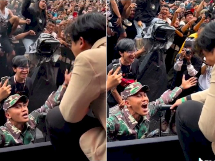 Viral Pria Berseragam Mendadak Jadi 'Sad Boy' di Konser, Netizen: TNI Juga Punya Hati