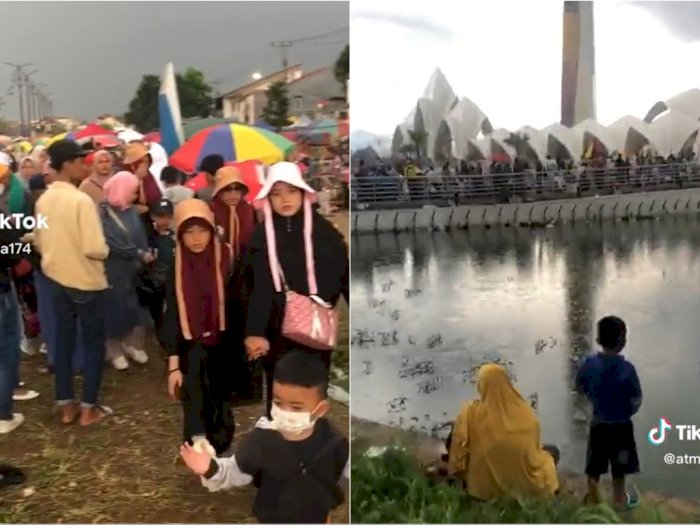 Viral Halaman dan Danau Masjid Al Jabbar Penuh Sampah, Vibesnya Kayak Pasar Malam