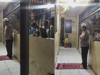 Viral, Cerita Polisi di Pariaman Jadi Imam Salat Berjamaah, Makmumnya Napi di Jeruji Besi