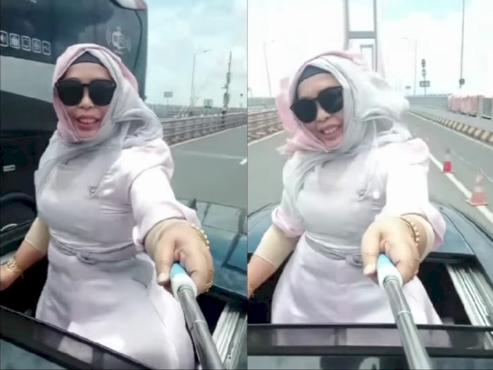 Murah Senyum! Emak-emak yang Viral Bikin Vlog lewat Sunroof Mobil Akhirnya Minta Maaf