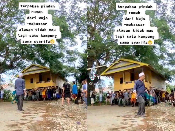 Viral Video Warga Gotong Royong Angkat Rumah, Netizen: The Real Pindah Rumah!
