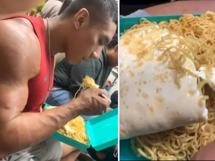 Momen Pria Berotot Santap Mie Goreng  & Putih Telur Jumbo, Netizen Pertanyakan Kentutnya