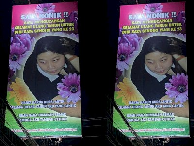 Viral Baliho Ucapan Ulang Tahun ke Diri Sendiri, Netizen Ikutan Beri Doa