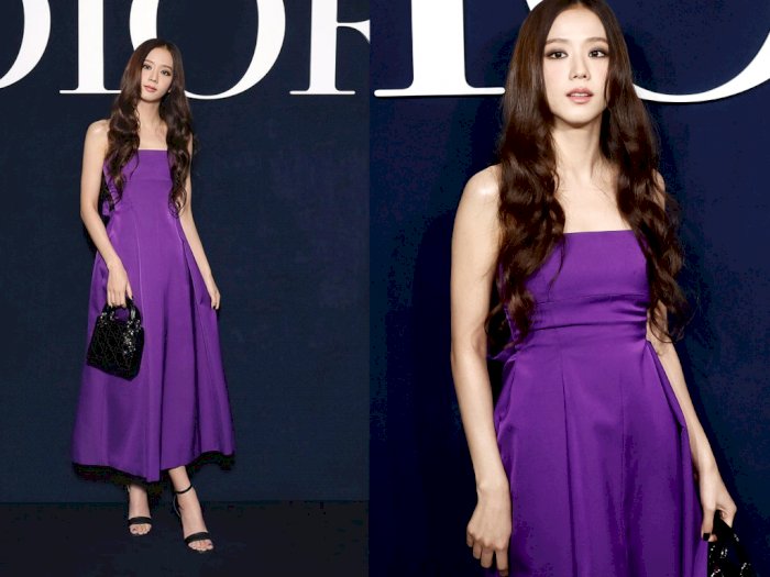 Pesona Jisoo BLACKPINK Kenakan Gaun Ungu Dior di Paris Fashion Week 2023: Boneka Hidup!