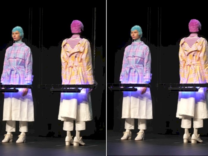 Keren! Brand Jepang Ini Sulap Warna-Pola Baju dengan Sinar UV di Paris Fashion Week 2023
