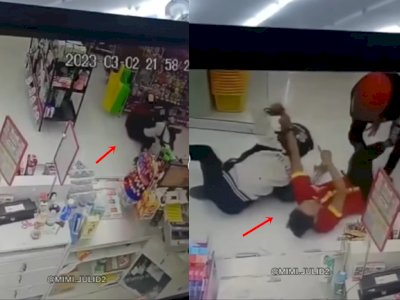 Aksi Heroik Karyawan Minimarket Gagalkan Perampokan, Gak Takut Duel Satu Lawan Dua Orang