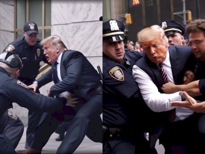 Canggihnya AI, Bisa Bikin Foto Seolah-olah Donald Trump Lagi Diciduk Polisi