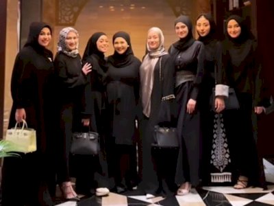 Gaya Hijab Mewah Aurel Hermansyah pas Bukber, Lesti Kejora, Dinda Hauw Gak Kalah Cantik