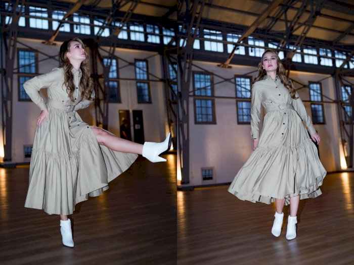 Pesona Luna Maya Dibalut Midi Dress Dior dan Sepatu Boot, Cantik Anggun bak Noni Belanda