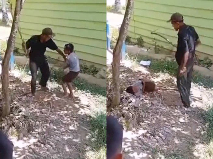 Viral Video Bocah Dipukuli Ayah Pakai Kayu Tanpa Ampun, Ternyata karena Nakal di Sekolah