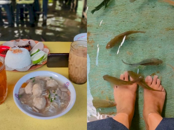 Nikmati Sensasi Makan Sambil Terapi Ikan di Soto Cokro Kembang, Kaki Bersih Perut Kenyang!