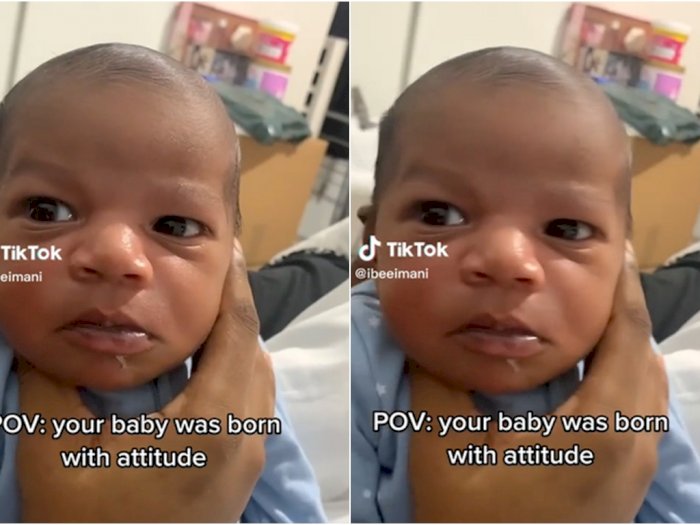 Viral Bayi Baru Lahir Tatap Sinis Orang Tuanya, Netizen: Mirip Mbappe