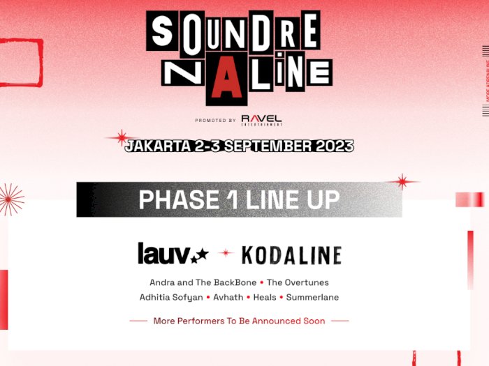 RESMI! Berikut Line Up Soundrenaline 2023 Fase 1, Ada Musisi Favorit Kamu?