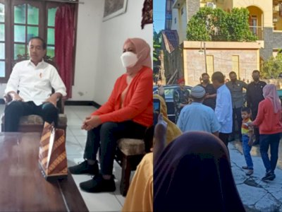 Viral Foto Presiden Jokowi Takziah ke Rumah Almarhum Sahabat, Begitu Akrab dengan Warga