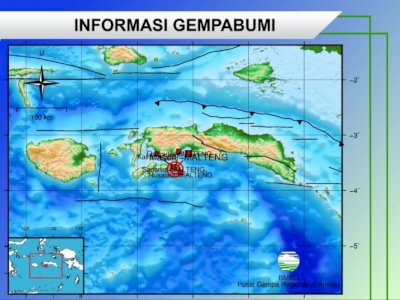 Gempa Magnitudo 5,3 Guncang Saparua Maluku Tengah