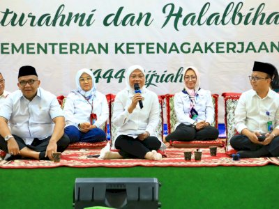 Gelar Halal Bihalal dengan Pegawai Kemnaker, Menaker: Momentum Peningkatan Produktivitas