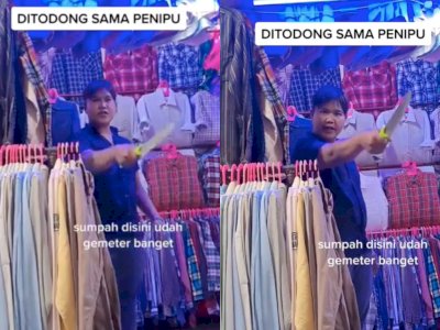 Viral Pedagang Ancam Pembeli Pakai Pisau di Bandung, Polisi Turun Tangan