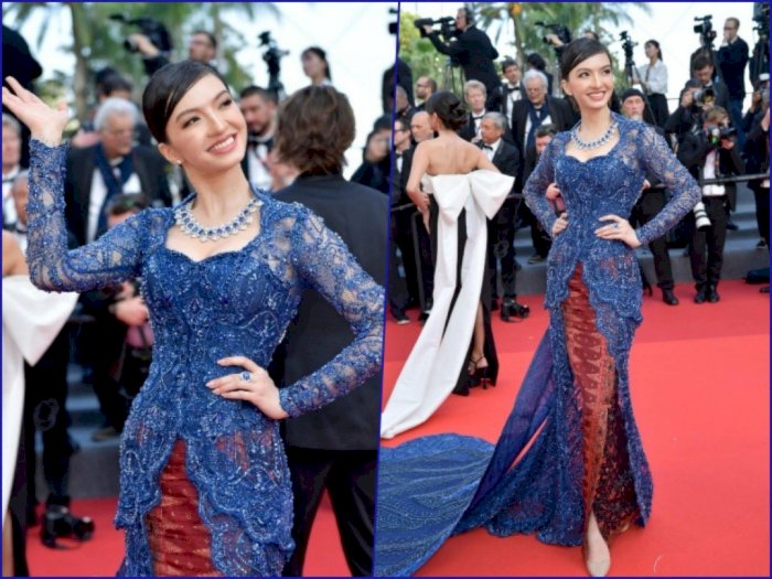 Anggunnya Raline Shah saat Tampil di Cannes Film Festival, Kebayanya Jadi Sorotan