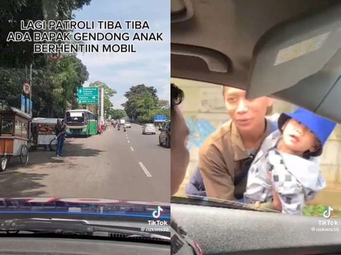 Momen Haru Seorang Ayah Berhentikan Mobil Polisi: "Anak Saya Pengen Foto"