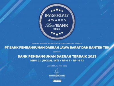 Bank bjb Dinobatkan Menjadi Best Bank 2023 Versi Majalah Investor
