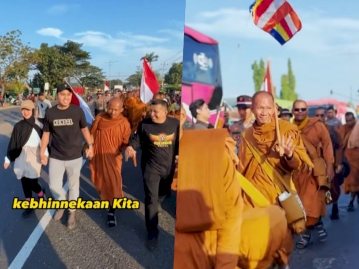 Bupati Kendal Dico Ganinduto Sambut Rombongan Biksu Thudong yang akan ke Borobudur