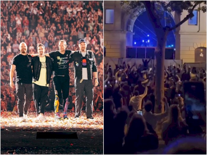 Gak Kebagian Tiket Coldplay Meski Digelar 4 Hari, Warga Barcelona Nonton Konser dari Luar