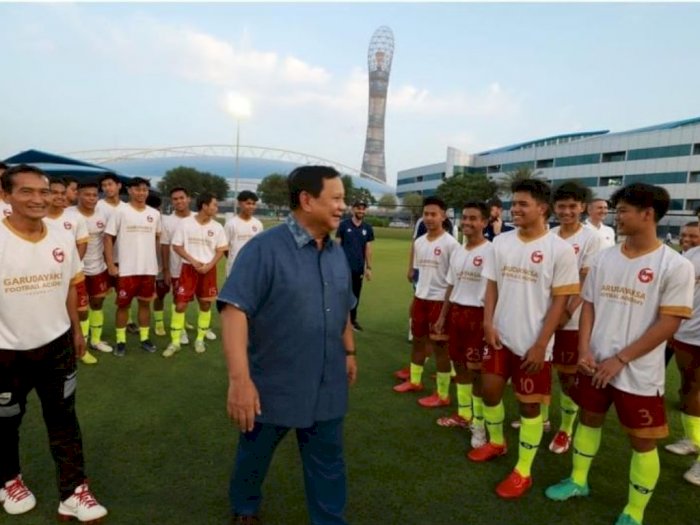 Datangi Pemain di Aspire Academy Qatar, Prabowo: Mereka akan Bawa Indonesia ke Piala Dunia