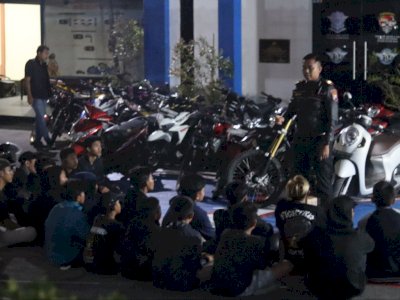 44 Unit Sepeda Motor di Kota Blitar Dijaring Polisi Hasil Operasi Balap Liar