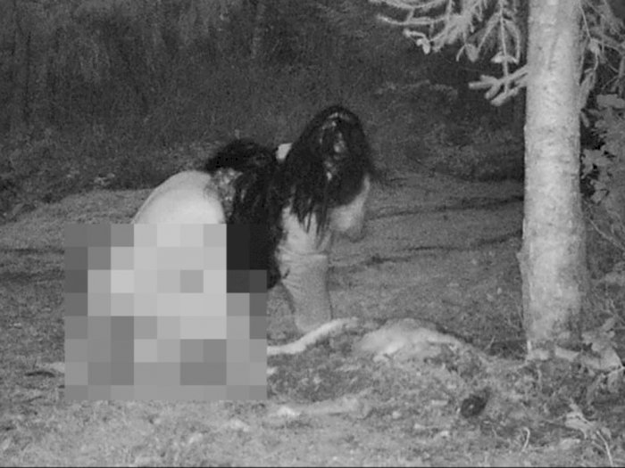 Serem! Dua Penyihir Berpakaian Minim Ini Tertangkap Kamera Makan Bangkai Rusa di Taman